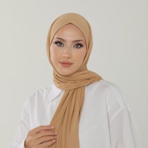حجاب جيرسي بلون البيج النيود
